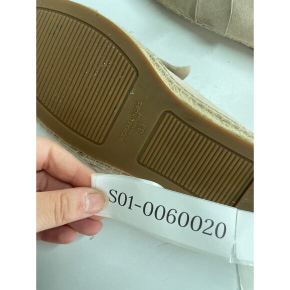 Michael Kors Espadrilles Womens 8.5 Pink Ruffle Suede Leather Upper Slip On - Picture 5 of 9